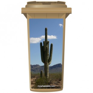 Cactus In The Desert Wheelie Bin Sticker Panel